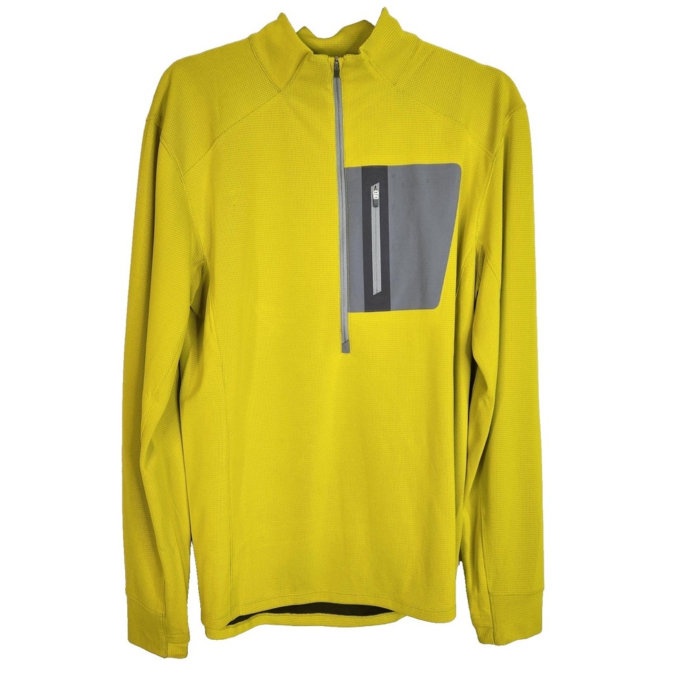 GOLITE Replay 1/4 Zip Pullover Mens Medium Yellow Long Sleeve Performance Top